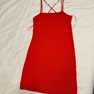 Elegant Red Spaghetti Strap Dress